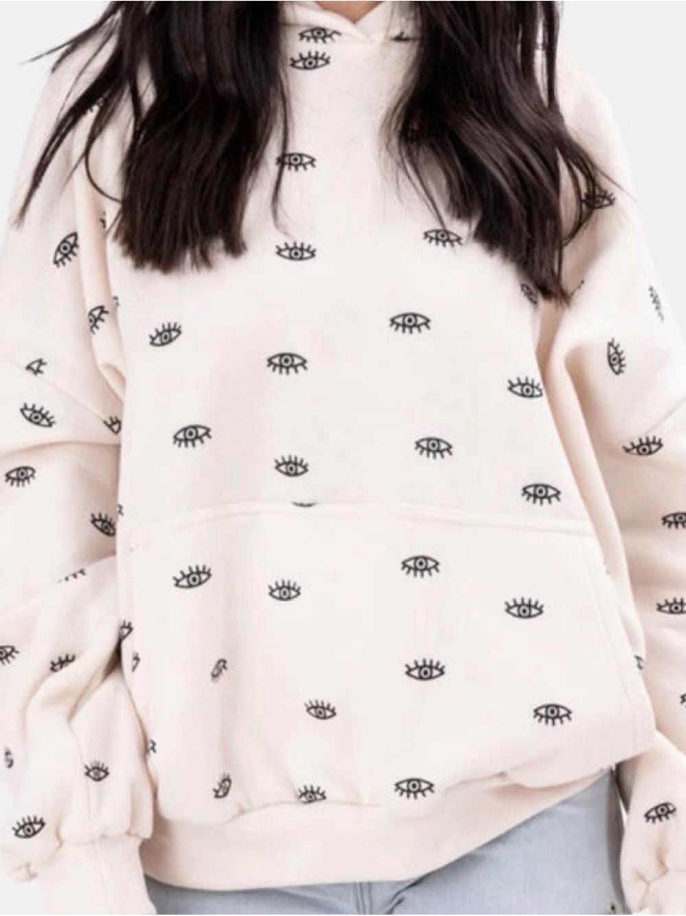 Adika Pale Pink Eye-Print Hoodie and Sweatpants